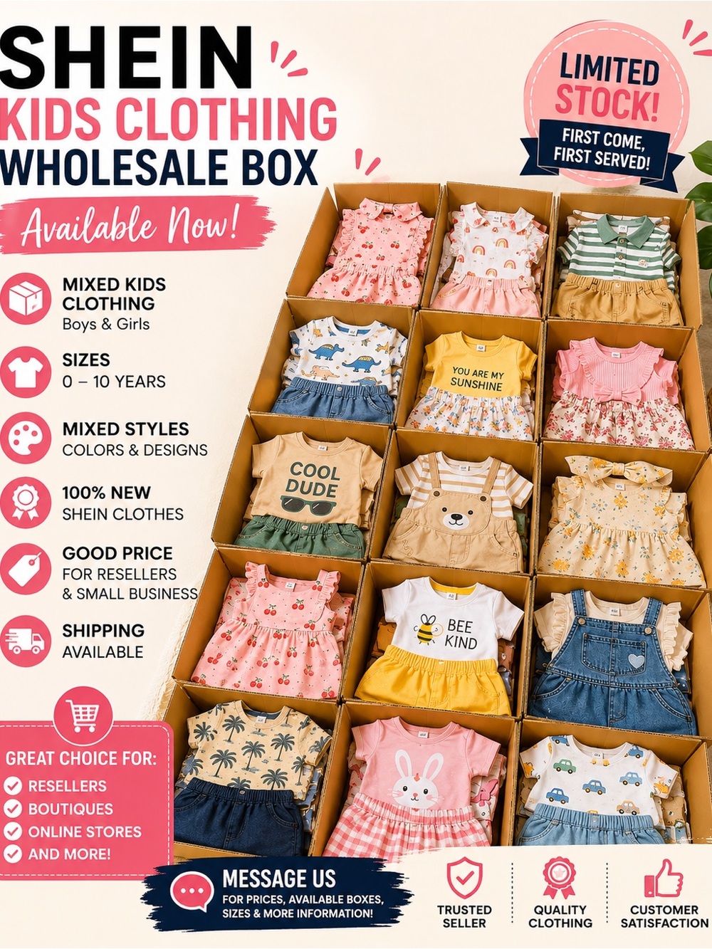 PatPat Kids 100 pcs Mixed matching sets Color Cute Graphic & Floral Dresses